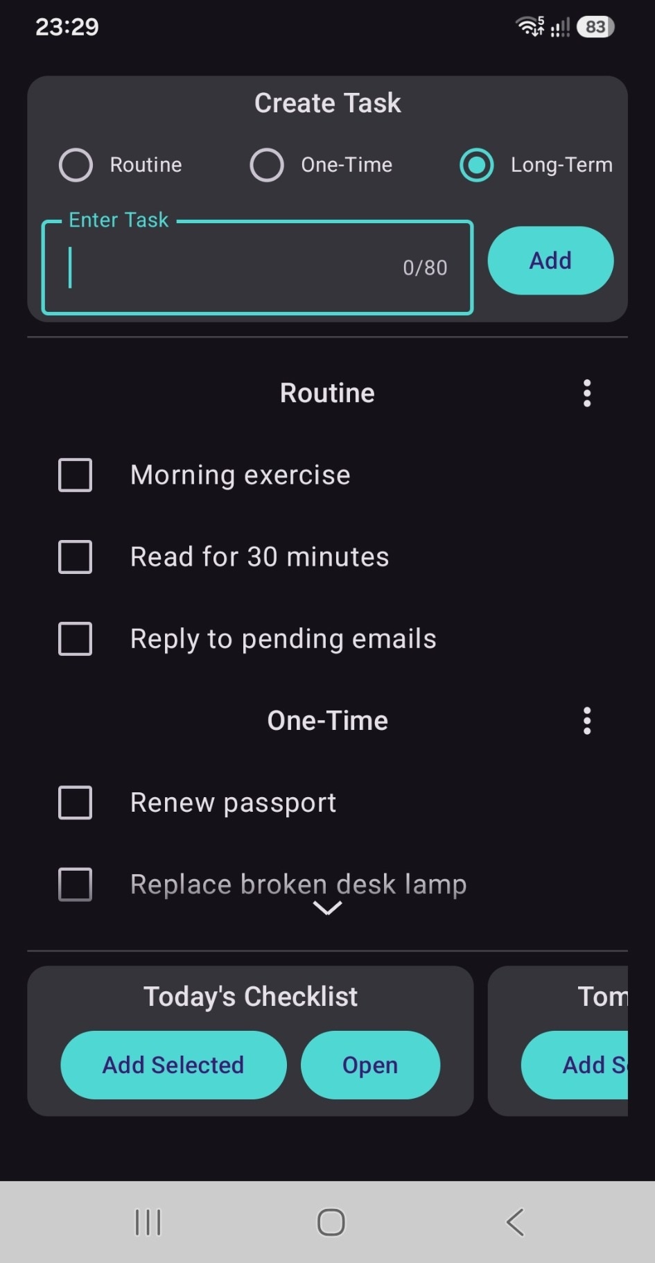 SortMyDays app screenshot